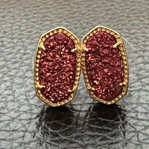 Kendra Scott Gold and Deep Pink Earrings